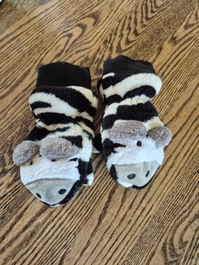 Flapjack Kids Toddler Zebra Mittens - Black & White